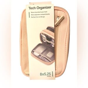 U Brands Dual Zip Corduroy Travel Electronics Dusty Rose 8" x 5.25" x 2.5"